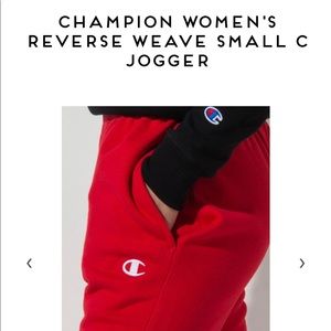 Champion Reverse Weave Red Sweats